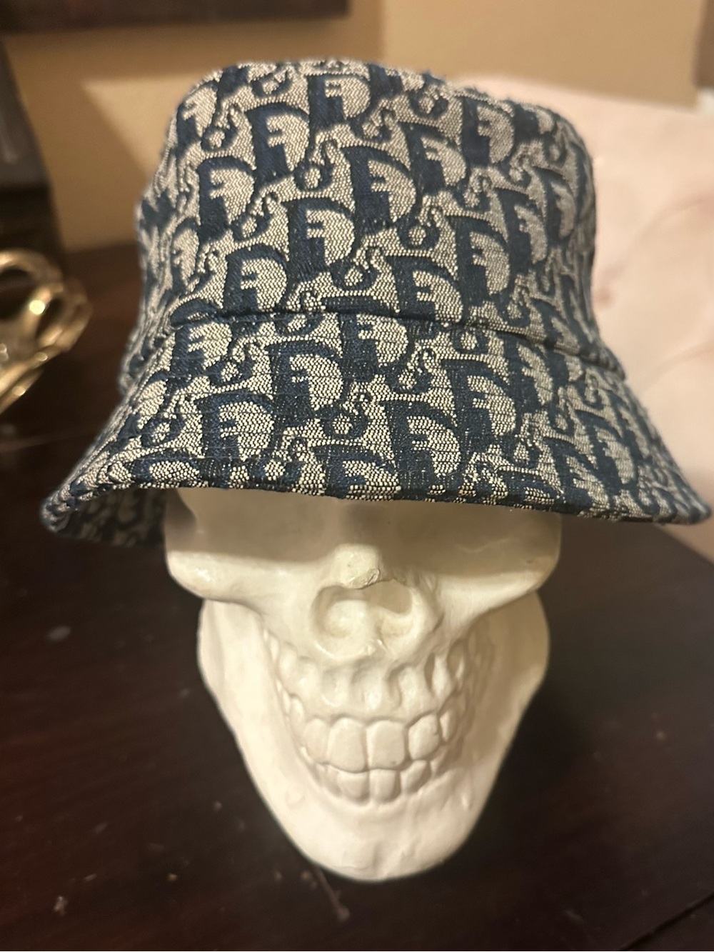 Dior Navy and Ivory Monogram Bucket Hat